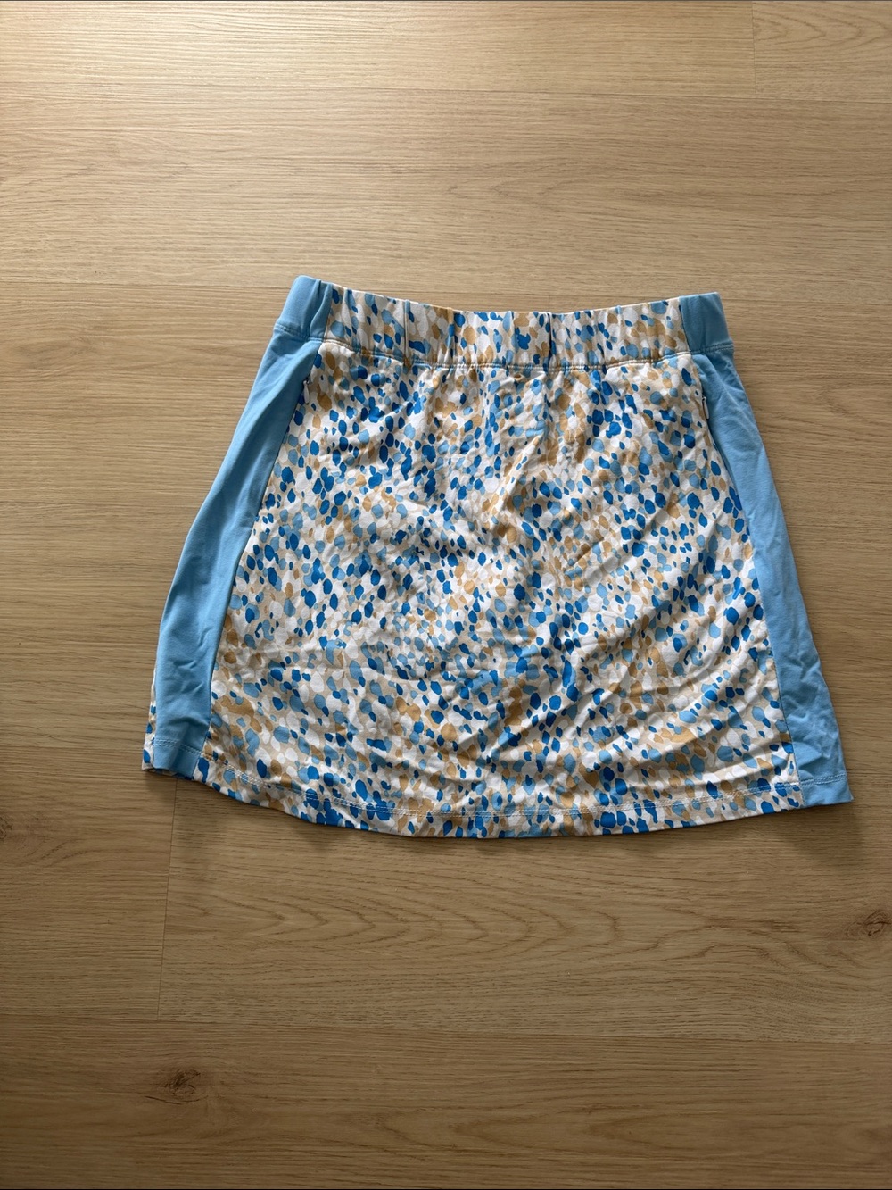 J. McLaughlin Sky Blue and Tan Speckled Mini Skirt